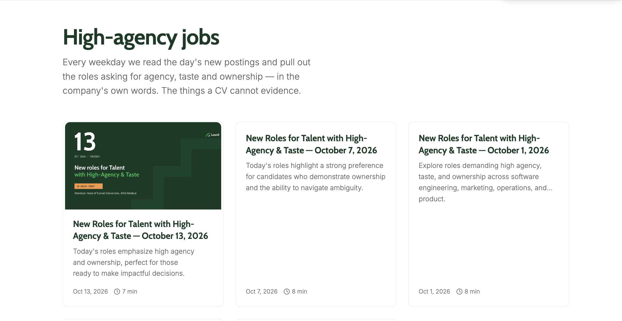 High Agency Jobs